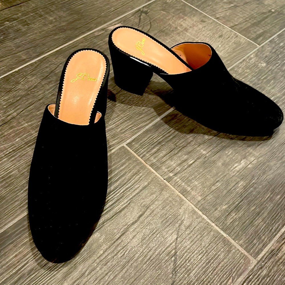 JCrew Suede Black Mules